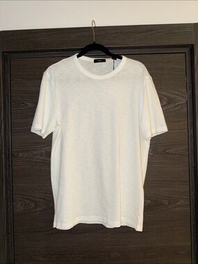 Theory Men's White Crew Neck Short Sleeve Tee